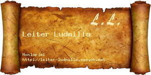 Leiter Ludmilla névjegykártya